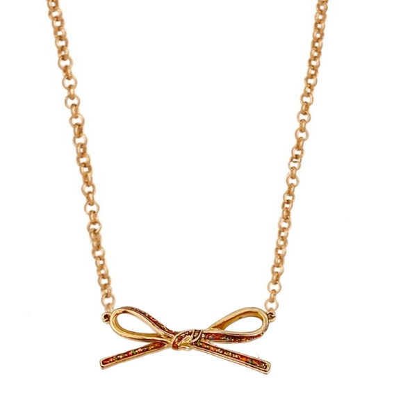 kate spade Jewelry - KATE SPADE • Gold Mini Skinny Glitter Bow Necklace